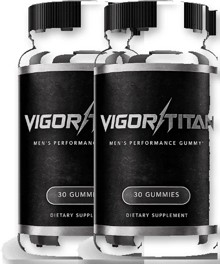 VigorTitan 2-bottle men's performance gummy package
